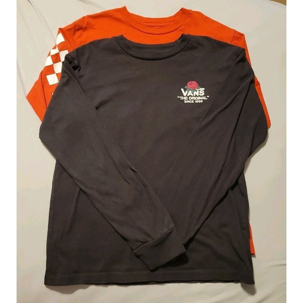 Vans Shirt Boys Youth S (8-10) Long Sleeve Off The Wall Tees Lot Of 2